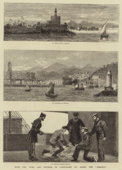 With the Duke and Duchess of Connaught on Board the Osborne by John Charles Dollman